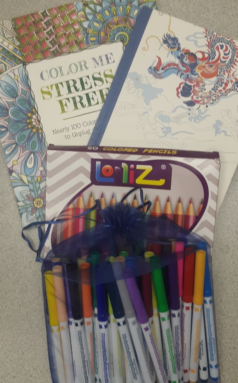 Adult Colouring Books With 50 Piece Pencils Crayons And 50 Piece Marker Set